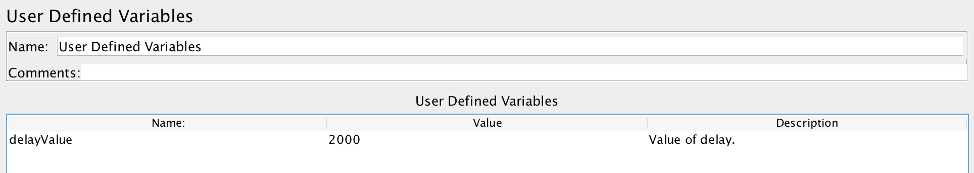User Defined Variables